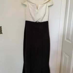 Nicole Miller Off Shoulder Color Block Gown